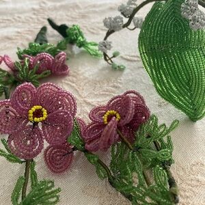 French Glass Seed Bead Flowers